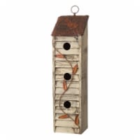 Glitzhome 18 H Wood Bird House Distressed Textured Window-Blinds Cottages