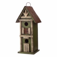 Glitzhome 12.8 H Distressed Textured Two-Tiered Bird House Hand Crafted Decor