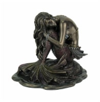 Siren Solitude Mermaid Sitting On Rock Bronze Finish Statue