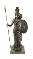 Metallic Bronze Finish Greek Goddess Athena of Inspiration and Justice Tabletop Statue