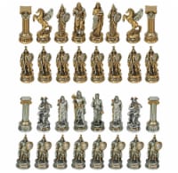 Bronze and Silver Finish Greek / Roman Gods Pantheon Chessmen Set Chess Pieces