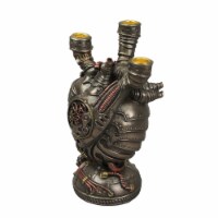 Augmented Artery Device Steampunk Human Heart Triple Taper Candle Holder