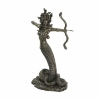 Bronze Finish Greek Gorgon Medusa with Double Snake Bow and Arrow Statue
