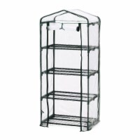 Glitzhome 61 Inch Tall Portable PVC Greenhouse, 4 Tier