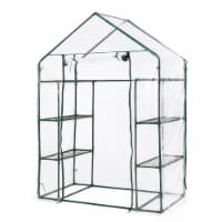 Glitzhome 11.2 Sq'ft Portable PVC Walk-in Greenhouse, Three Tier 6 Shelves