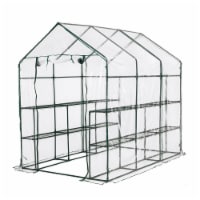 Glitzhome 32 Sq'ft Portable PVC Walk-in Greenhouse, Three Tier 6 Shelves