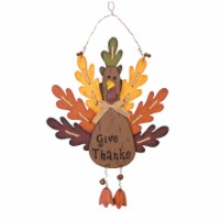 Glitzhome 20.5 Inch Tall Burlap/Wooden Turkey Wall Decor