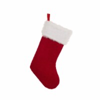 Glitzhome 20 Inch Length Knitted Stocking with Faux Fur Cuff