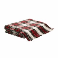 Glitzhome 50 x 60 Inches Acrylic Woven Throw Blanket, Red & Black Plaid