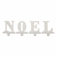 Glitzhome Wood and Metal Noel Christmas Stocking Holder Set