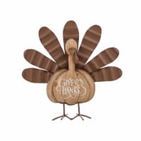 Glitzhome 12.25 Inch Length Wooden/Metal Turkey Table Decor