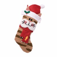Glitzhome 22 Inch Length Hooked Stocking, 3D Cat