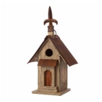 Glitzhome 13.25 H Distressed Textured Church Model Bird House