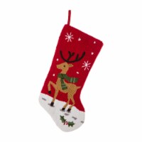 Glitzhome 19 Inch Length Hooked Stocking, Reindeer