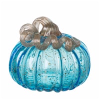 Glitzhome 5.95 Inch Diameter Blue Small Glass Pumpkin