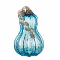 Glitzhome 8.5 Inch Tall Blue Glass Gourd