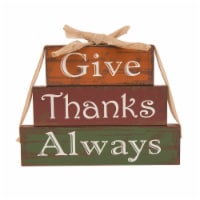 Glitzhome 11.75 Inch Length Wooden Give Thanks Block Set