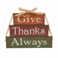 Glitzhome 11.75 Inch Length Wooden Give Thanks Block Set