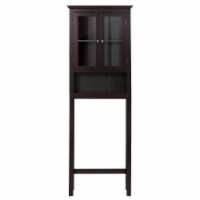 Glitzhome Wooden Drop Door Bathroom Cabinet Spacesaver - Espresso