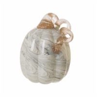 Glitzhome 5.95 Inch Tall Gray Marble Tall Glass Pumpkin