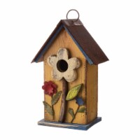 Glitzhome 10.25 H Wooden Bird House Distressed Textured Decoration