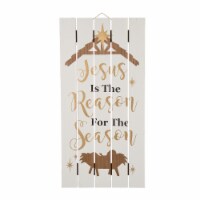 Glitzhome 28 Inch Tall Wooden Nativity Wall Decor