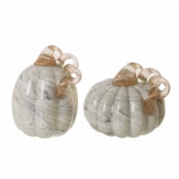 Glitzhome Handmade Glass Pumpkin Table Decor Sculpture for Fall Thanksgiving