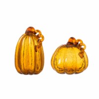 Glitzhome Handmade Glass Pumpkin Table Decor Sculpture for Fall Thanksgiving