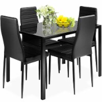Gymax 5 Piece Table Chair Kitchen Dining Set Furniture Glass Metal