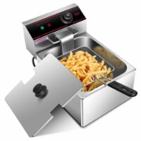 Gymax 1700W Deep Fryer Electric Commercial Tabletop Restaurant Frying w/ Basket Scoop