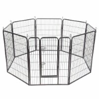 Gymax 40'' 8 Panel Pet Puppy Dog Playpen Door Exercise Kennel Fence Metal