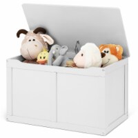 Costway Wooden Kids Toy Storage Box Sitting Top Chest Organizer Large Bin Boys & Girls