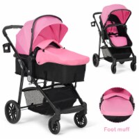 2 In1 Foldable Baby Stroller Kids Travel Newborn Infant Buggy Pushchair Pink