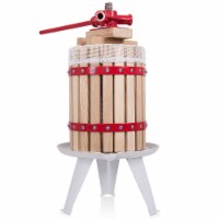 Costway 1.6 Gallon Fruit Wine Press Cider Apple Grape Crusher Juice Maker Tool Wood