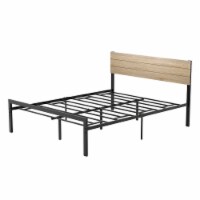 Vienna Queen Metal Bed Frame with Mattress Foundation and Headboard