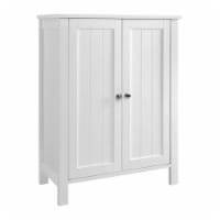 VASAGLE Floor Standing Double Door 2- Shelf Bathroom Storage Cabinet, White