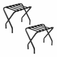 SONGMICS Heavy Duty Compact Foldable Steel Frame Luggage Rack, Black (2 Pack)