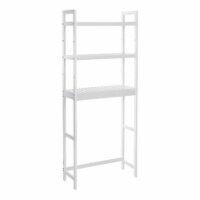 SONGMICS Bamboo 3-Tier Over the Toilet Bathroom Storage Organizer Rack, White