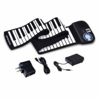 88 Key Electronic Roll Up Piano Keyboard Silicone Rechargeable  w/Pedal White