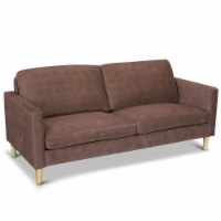 Costway Modern Fabric Couch Sofa Love Seat Upholstered Bed Lounge Sleeper 2-Seater