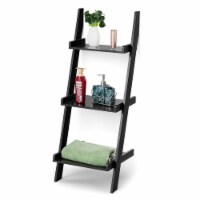 Costway 3 Tier Leaning Rack Wall Ladder Book Shelf Bookcase Storage Display Multipurpose
