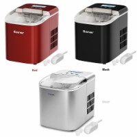 Costway Portable Ice Maker Machine Countertop 26LBS/24H LCD Display w/ Ice Scoop RedBlack as