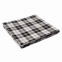 Glitzhome Polar Fleece Plaid Reversible Duvet Cover - Black/White