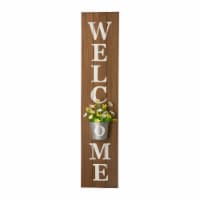 Glitzhome Metal Planter Welcome Porch Sign