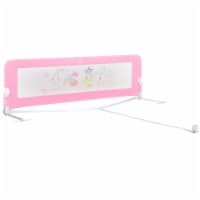 69'' Breathable Baby Children Toddlers Bed Rail Guard Safety Swing Down Pink