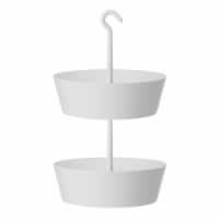 Tree Nest Sunny Round Hanging Two-Tier Planter, 12 Inch, White