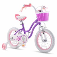RoyalBaby Stargirl 12 Kids Bicycle with Basket, Bell & Training Wheels, Purple