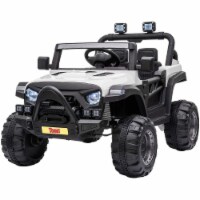 TOBBI 12 Volt Electric Remote Control Kids Toy Fun Vehicle Ride On Truck, White