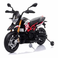 TOBBI Battery Powered Ride On Aprilia Motorcycle for Ages 3 Years and Up, Black