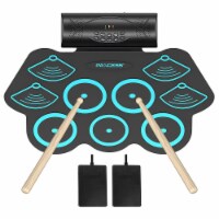 PAXCESS 9 Pad Electronic Drum Set with Headphone Jack, Speakers and Drum Sticks